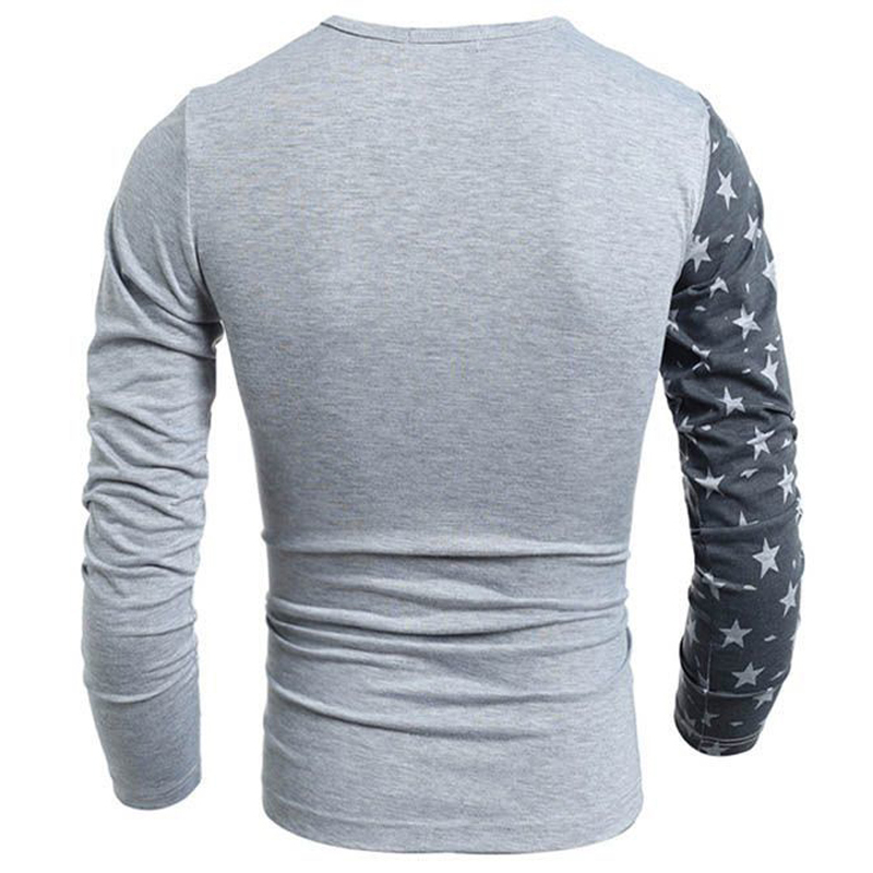 American Flag Printed Grey Full Sleeve T-Shirt