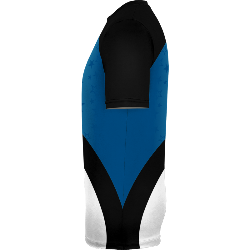 Black & White Colorblock Printed Tennis Performance T-Shirt